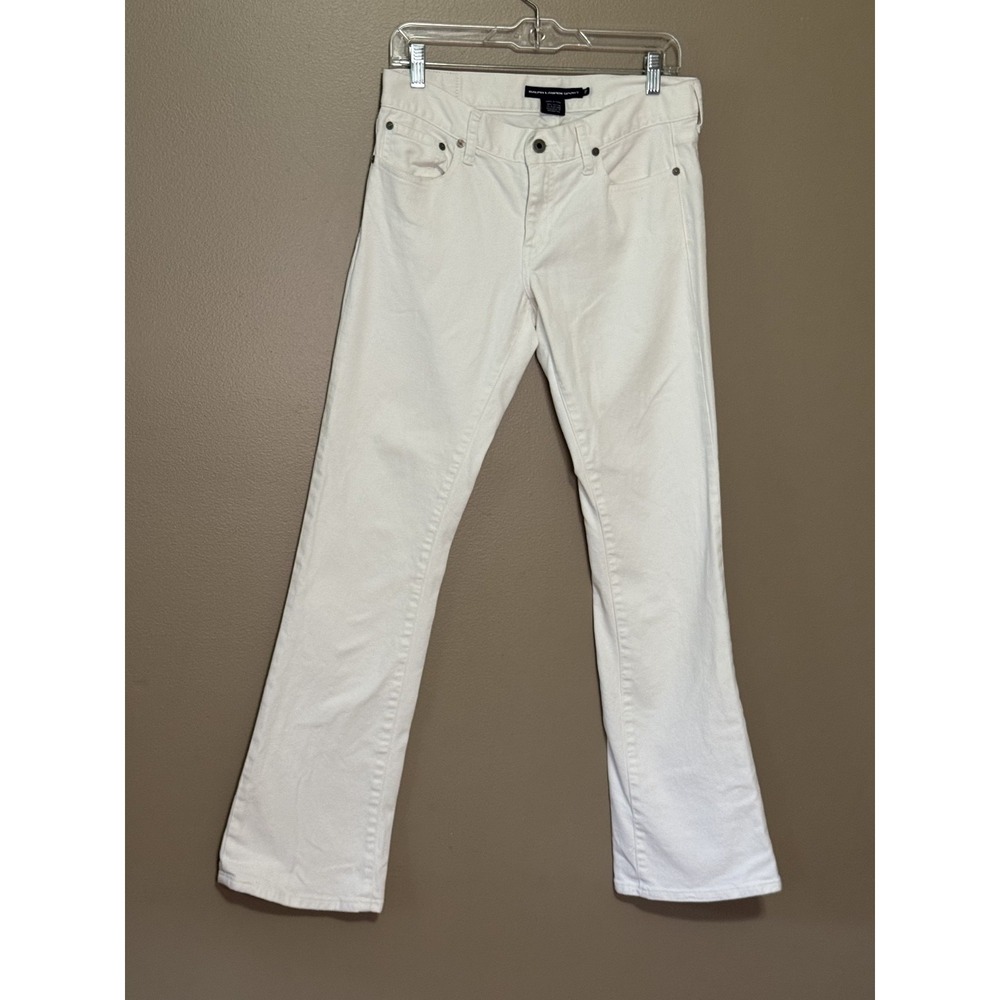 Ralph Lauren Sport Women White Bootcut Jeans Size 29 Mid Rise Denim